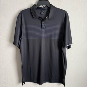 Mens L Black Oakley Regular Fit Sporty Breathable Hydolix Golf Short Sleeve Polo